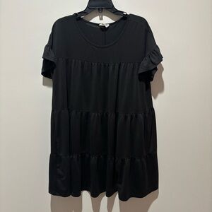 Ninexis tiered ruffled Black Mini Dress